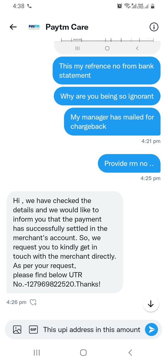 mrjaison_'s tweet photo. @rbi @Paytmcare @Paytmcare @PaytmBank @PaytmBusiness 
@vijayshekhar 
Please provide solution 
Where is the txn in Bank statement 
Can u please cross verify before 
Blurting bullshit.... 
Nothing checks out on merchant bs 
Wrong info is given https://t.co/TZgePz6Vs3