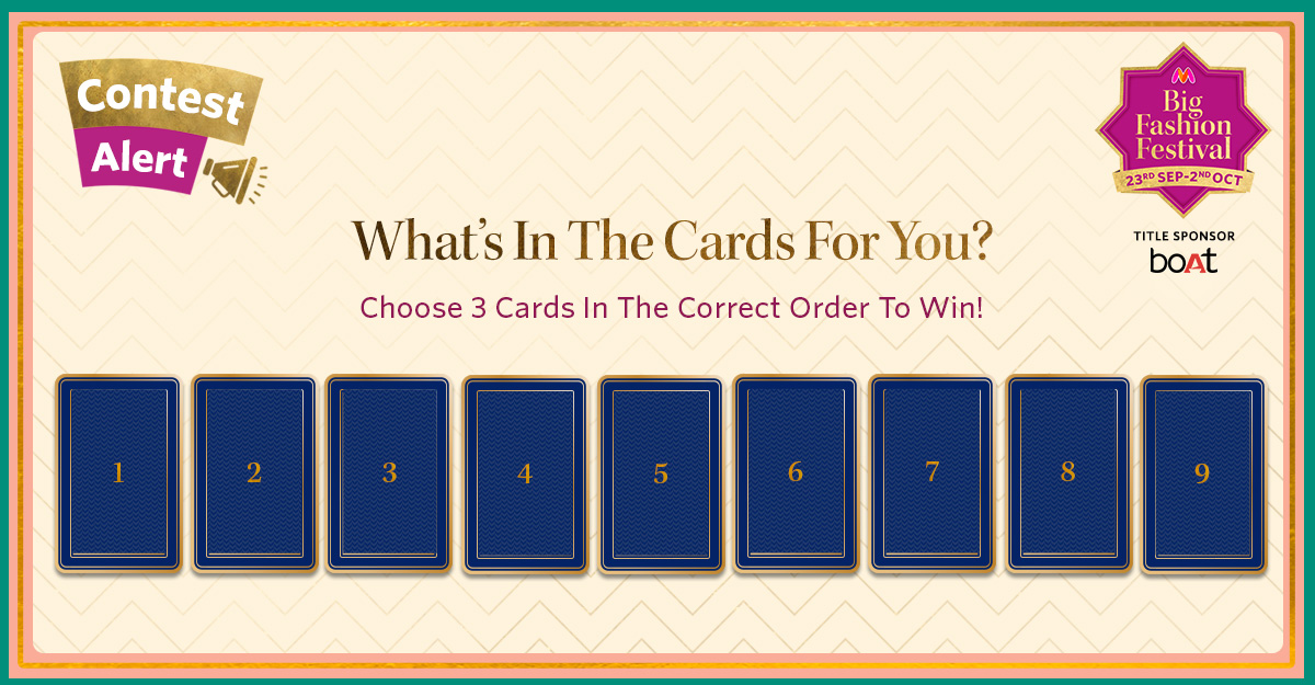 myntra's tweet photo. Think of a sequence and drop your guesses in the comments below. 1 winner takes home a Myntra Gift Voucher of Rs. 5K. 
Use #MyntraBFFEndsTonight #LastDayOfMyntraGamezone
+ follow @myntra to qualify
#ContestAlertIndia #Contest #ContestAlert https://t.co/aEIMAQFUbu