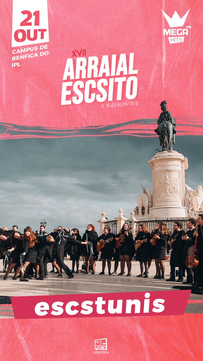 O Arraial nem é o mesmo se a nossa incrível escstunis não marcar presença! 🖤 

Nos próximos dias iremos revelar mais artistas, fica de olho na página do @arraial_escsito, no Instagram! 👀 

#AEESCS #ArraialESCSito