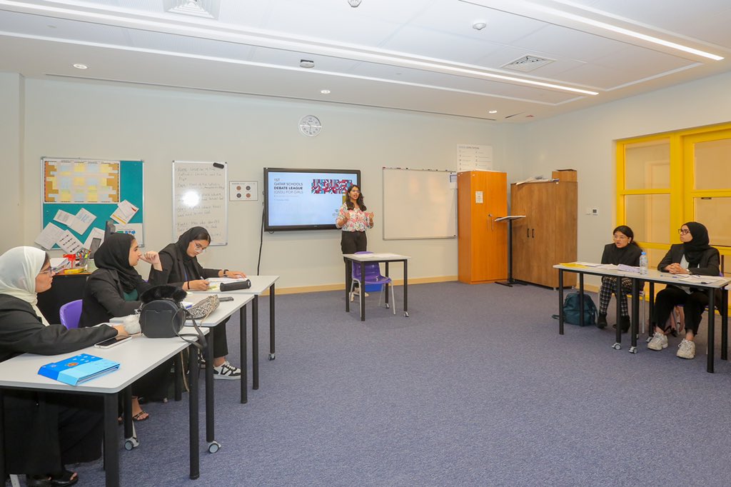 QatarDebate's tweet photo. The 1st Qatar Schools Debate League for girls.
Yesterday we held our first tournaments for the #QSDL season, @sherborneqatar hosted the #QSDL for girls with 64 teams from 34 schools.
Zubaida Secondary School hosted the Arabic #QSDL with 40 teams from 22 schools.
#QatarDebate https://t.co/nHvOevvxny