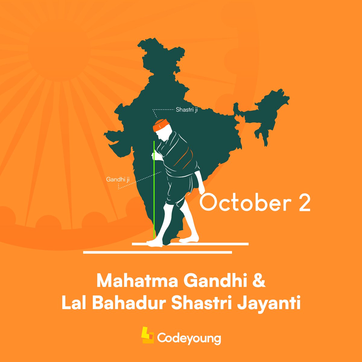 Today we celebrate the lives of India's two greatest visionary leaders! Their contribution towards India's development is the reason we stand so strongly today.

#gandhijayanti #mahatmagandhi #lalbahadurshastri #2october #mahatma #mahatmagandhi #lalbahadurshastrijayanti #jayanti