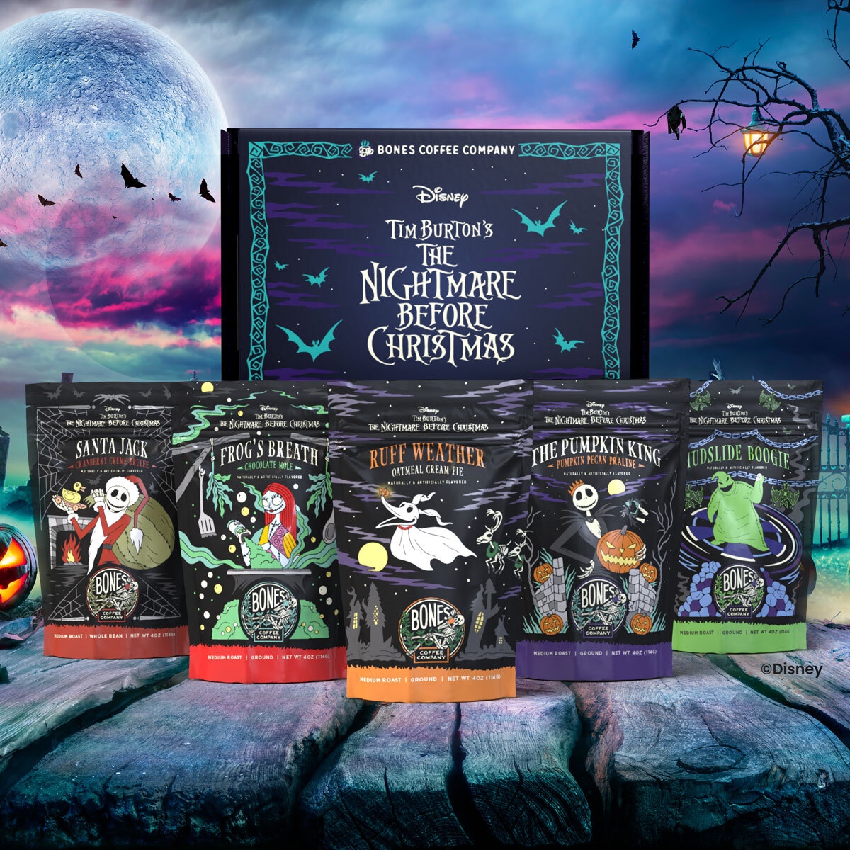 bonescoffeeco's tweet photo. Have you grabbed your Disney Tim Burton's The Nightmare Before Christmas Collection box yet?! 🎃☕️

#bonescoffee #flavoredcoffee #disney #timburton #thenightmarebeforechristmas #collection #new #sampler #gift #giftideas #coffee #coffeelovers