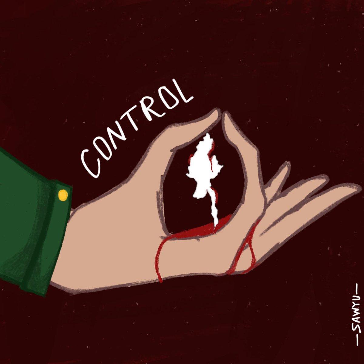 Day - 2  
'Control'
#Revotober 
#WhatsHappeningInMyanmar 
#Inktober 
#revotober