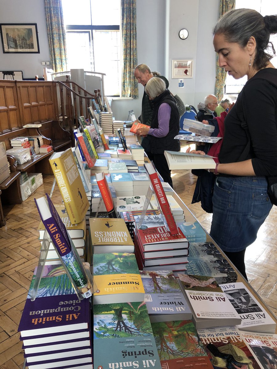 taylorhannah77's tweet photo. The festival bookshop in Marlborough Town Hall by everyone’s favourite local indie @whitehorsebooks @MarlbLitFest #MLF22 https://t.co/pMGq71grIr