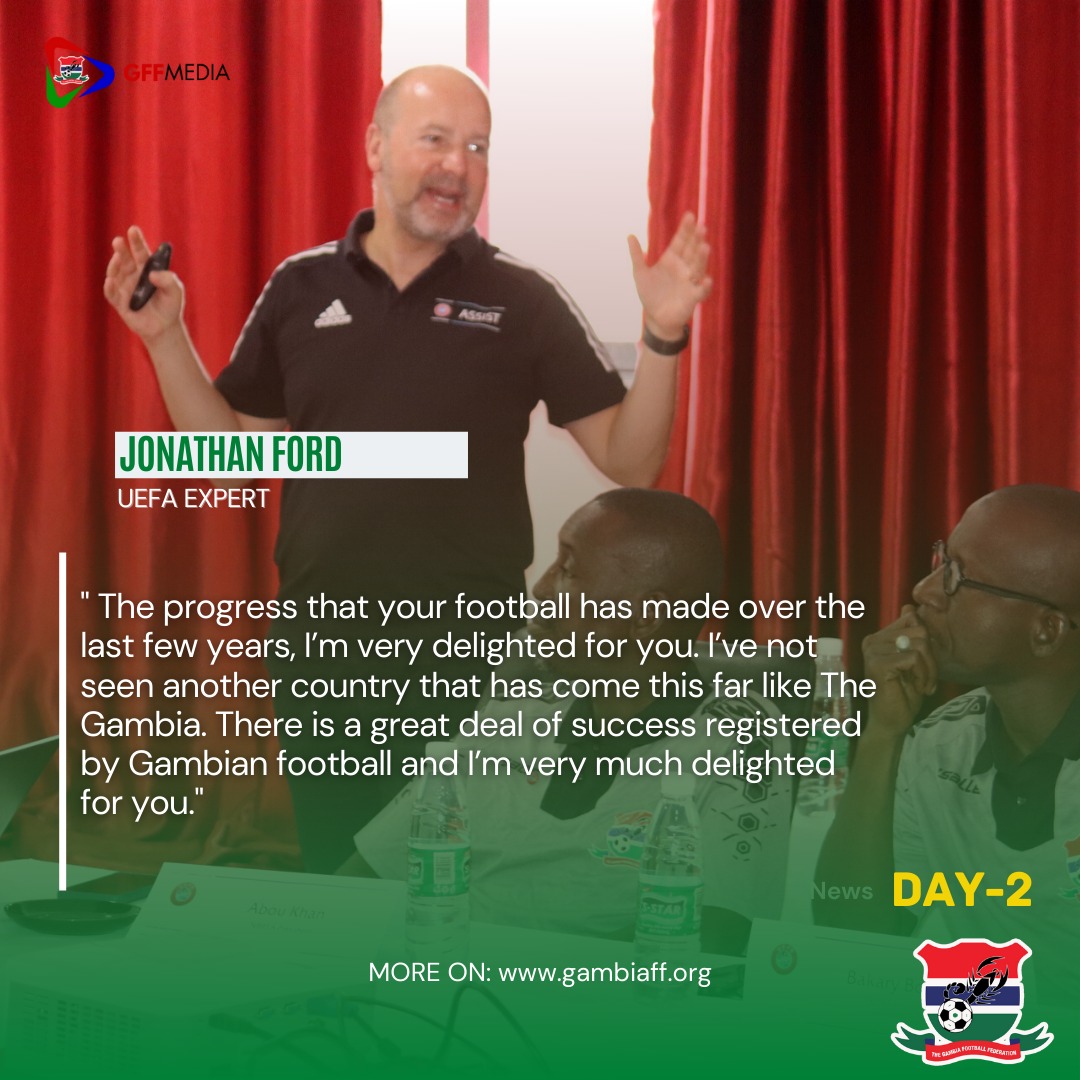 teamkaba2022Gff's tweet photo. "The progress that your football has made over the last few years, I'm very delighted for you. I've not seen another country that has come this far like The Gambia...."

JONATHAN FORD
UEFA EXPERT

CONTINUITY - STABILITY - PROGRESS

More on: https://t.co/fHs9SwQZoO https://t.co/35jxOpDm96