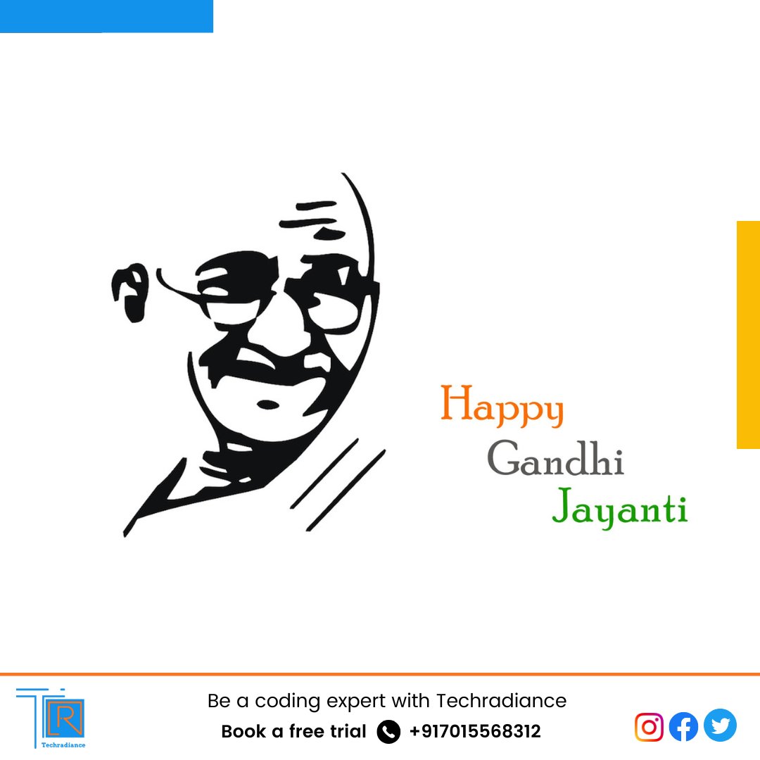 'You must be the change you wish to see in the world.' by Mahatma Gandhi
#gandhijayanti #mahatmagandhi #gandhi #india #gandhiji #gandhiquotes #october #happygandhijayanti #fatherofthenation #freedom #programming #programmer