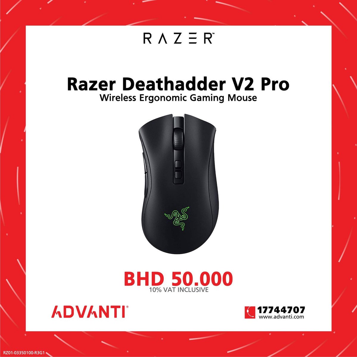 ADVANTIGroup's tweet photo. โฌ WIRELESS ERGONOMIC GAMING MOUSE โฌ
๐ฅ Razer Deathadder V2 Pro๐ฅ
PRICE: BHD 50.000 (10% VAT Inclusive)
For orders: ๐ 17744707 ๐ https://t.co/uBj4iXdgtU
WE DELIVER! ๐๐ฆ
#advantibahrain #Razer #Deathadder #V2Pro #Mouse #Gaming #Bahrain #Manama #Saar https://t.co/Z1gw7OfaL2