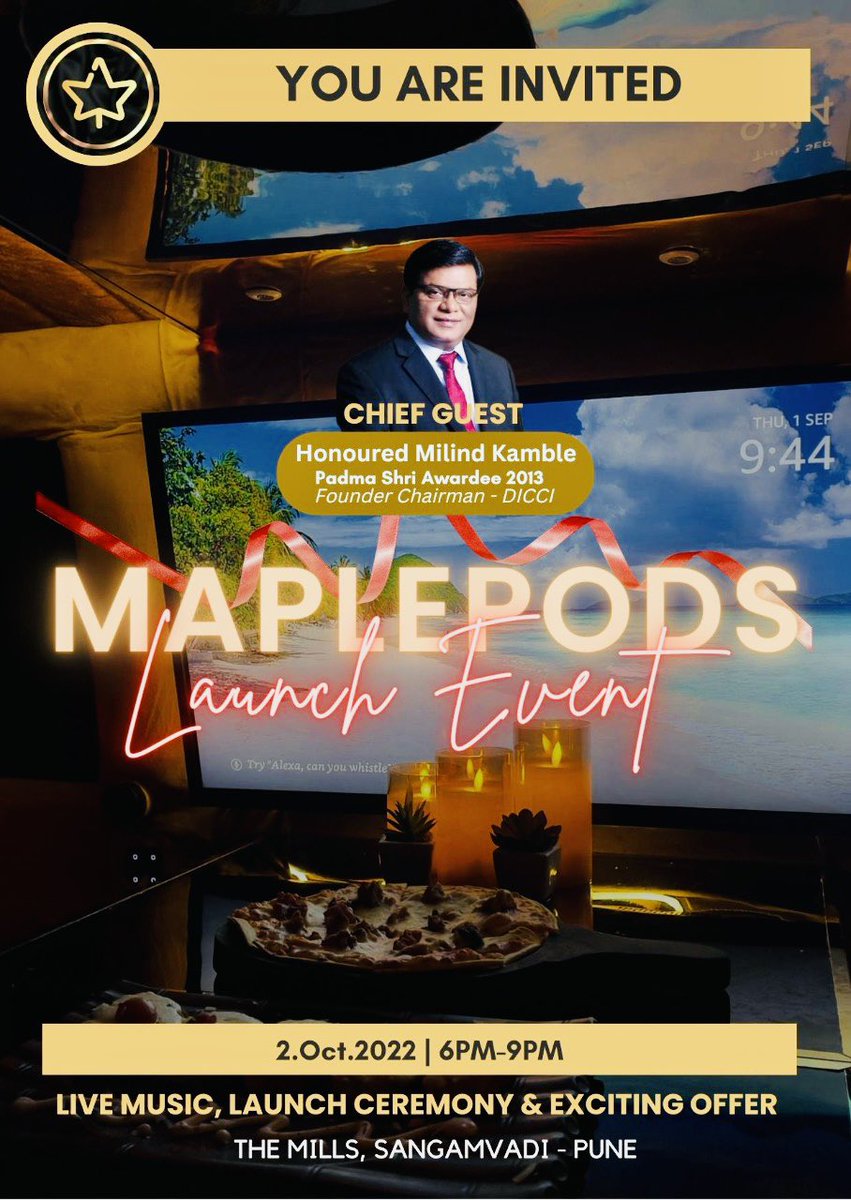 Today inaugurating MAPALPODS at The Mills (trending place of Pune). Please visit and support young Startup Mr Ayush singh. 
@DICCIorg @startupindia 
#Maplepods #youngstartups