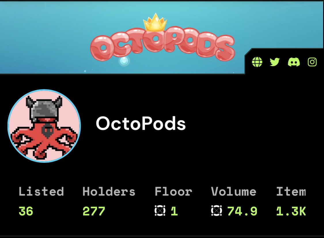 36x 🐙 on marketplaces 

FP at 1 EGLD 🔥🔥🔥
