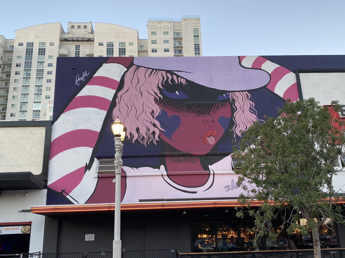 Welldweller's tweet photo. Went to #Vegas for a #Santana concert for my MIL’s bday. Not really my scene for a concert but mil had fun. Got super excited when we were walking and I spotted #fafi art!! https://t.co/EB5hARW35I
