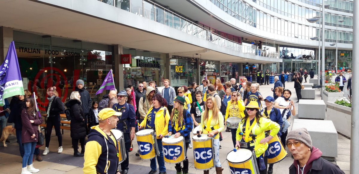 PCS_Samba_Band's tweet photo. Great pictures from Eira of the band on the march and rally in Manchester yesterday! #justiceforaction #EnoughIsEnough #dontpayuk https://t.co/HLel7WqzJ8