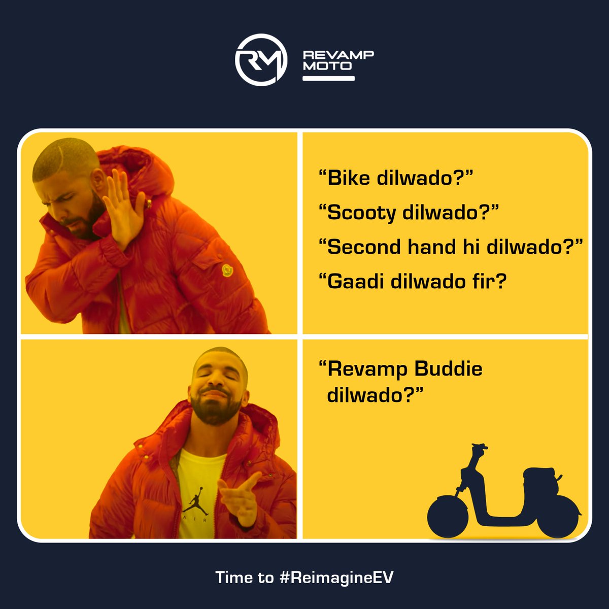 revampmoto's tweet photo. Safe khelna mangta hai.
#ReimagineEV #LetsRevamp #HarSafarKaHamsafar #RideEasy #RevampMoto #eScooter #GoElectric #ElectricRevolution #YoungRiders #NoPetrol #Startup #SharkTankIndia #MakeInIndia #EcoBike #eMobility #Meme https://t.co/xhcpKPZws7