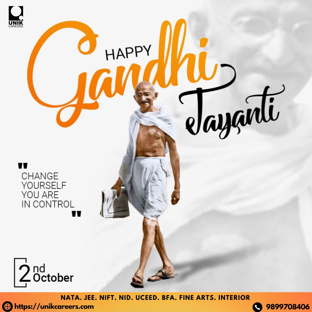 unikcareers's tweet photo. HAPPY GANDHI JAYANTI
.
.
.
#gandhijayanti #gandhi #2oct #happygandhijayanti #india #natacoaching #bfacoaching #nidcoaching #uceedcoaching #niftcoaching #interiordesign #course #student #explore https://t.co/19jBCQFBp9