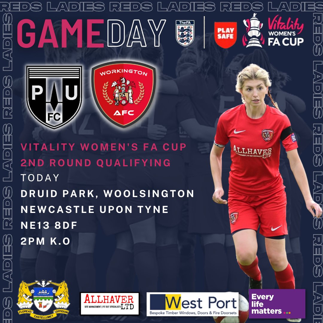 TownWomenFC's tweet photo. 𝗜𝗧'𝗦 𝗚𝗔𝗠𝗘 𝗗𝗔𝗬 🏆

Not just any game day, it's FA CUP!

🏆 2nd Round Qualifying 
🆚️ @pontelandutd Women
🏟 Druid Park, Woolington, NE13 8DF 
🕑 2PM K.O
🚌 @ReaysCoachTours - Away Day's 
❗️We are supporting #PlaySafe Campaign 

#PlaySafe #COYR #CupFever 🔴🔴🔴 https://t.co/Tz1rJXyesb
