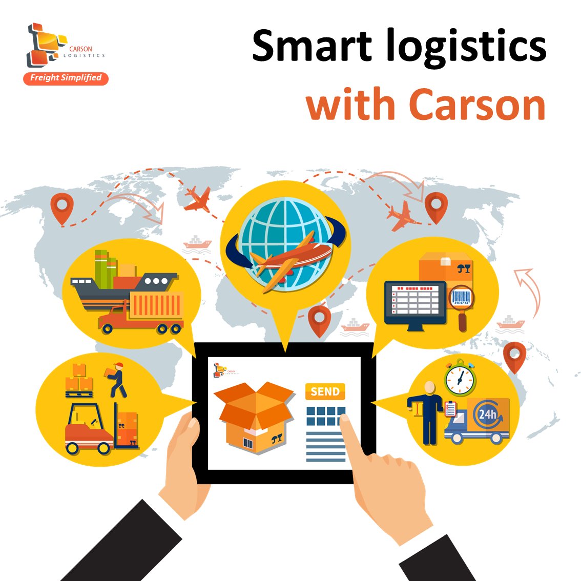 CarsonLogistics's tweet photo. With our technology-based logistics solutions, you can now get maximum supply chain visibility. Track your shipments, stay updated on your inventory, get customs clearance virtually, and much more.

#logisticscompany #qatar #doha #carsonlogistics #technologies #smartlogistics https://t.co/mn6f4l2EVC