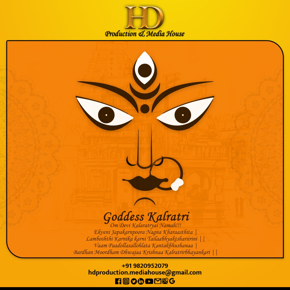 rHighDefinition's tweet photo. Goddess Kalratri 
. 
Om Devi Kalaratryai Namah!!!
Ekveni Japakarnpoora Nagna Kharaasthita |
Lamboshthi Karnika karni Tailaabhyaktshariirini ||
Vaam Paadollasallohlata Kantakbhushanaa |
Bardhan Moordham Dhwajaa Krishnaa Kalratrirbhayankari ||
.
#HappyNavratri #Kalratri https://t.co/ztQtV8mmRi