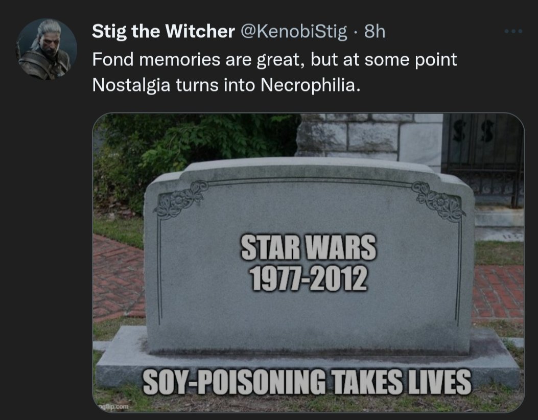 SW_takes's tweet photo. Soy, a common food ingredient, killed Star Wars https://t.co/ZOg7b2WntP
