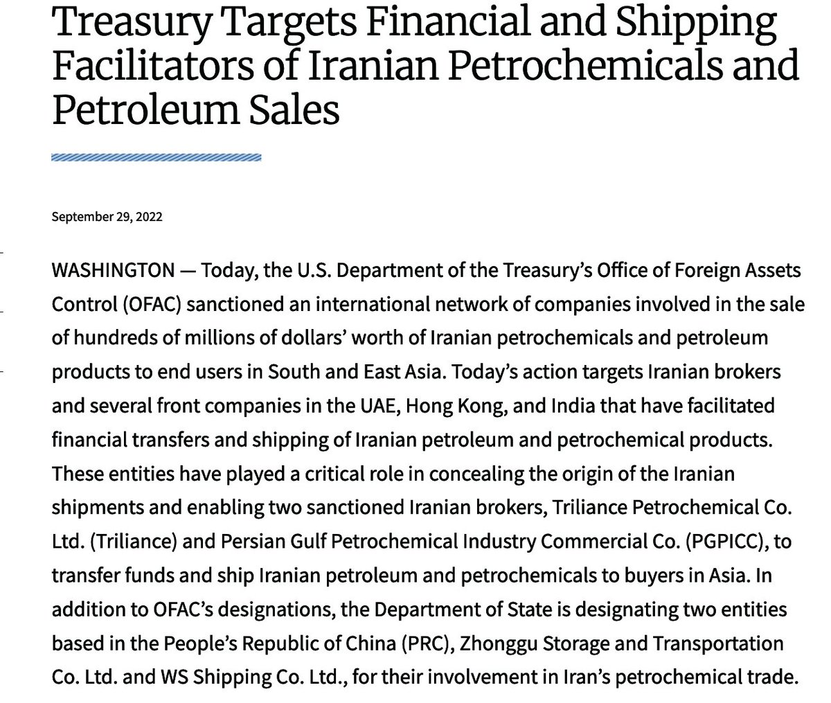 Chellaney's tweet photo. US sanctions on Iran, just like on Russia, are delivering an oil bonanza to China. PRC has stepped up imports of cheap Iranian oil without facing tangible US sanctions. By targeting only small fries, the latest US sanctions show that, on China, the US bark is worse than its bite. https://t.co/euz0XEfIb5