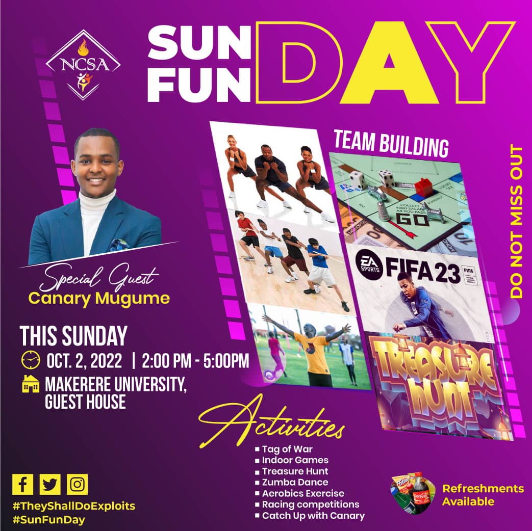 Conwills_Bruno's tweet photo. Today we shall be celebrating fun at the @Makerere Guest House!
#TheyShallDoExploits
#SunFunDay https://t.co/Dym4CjjygY