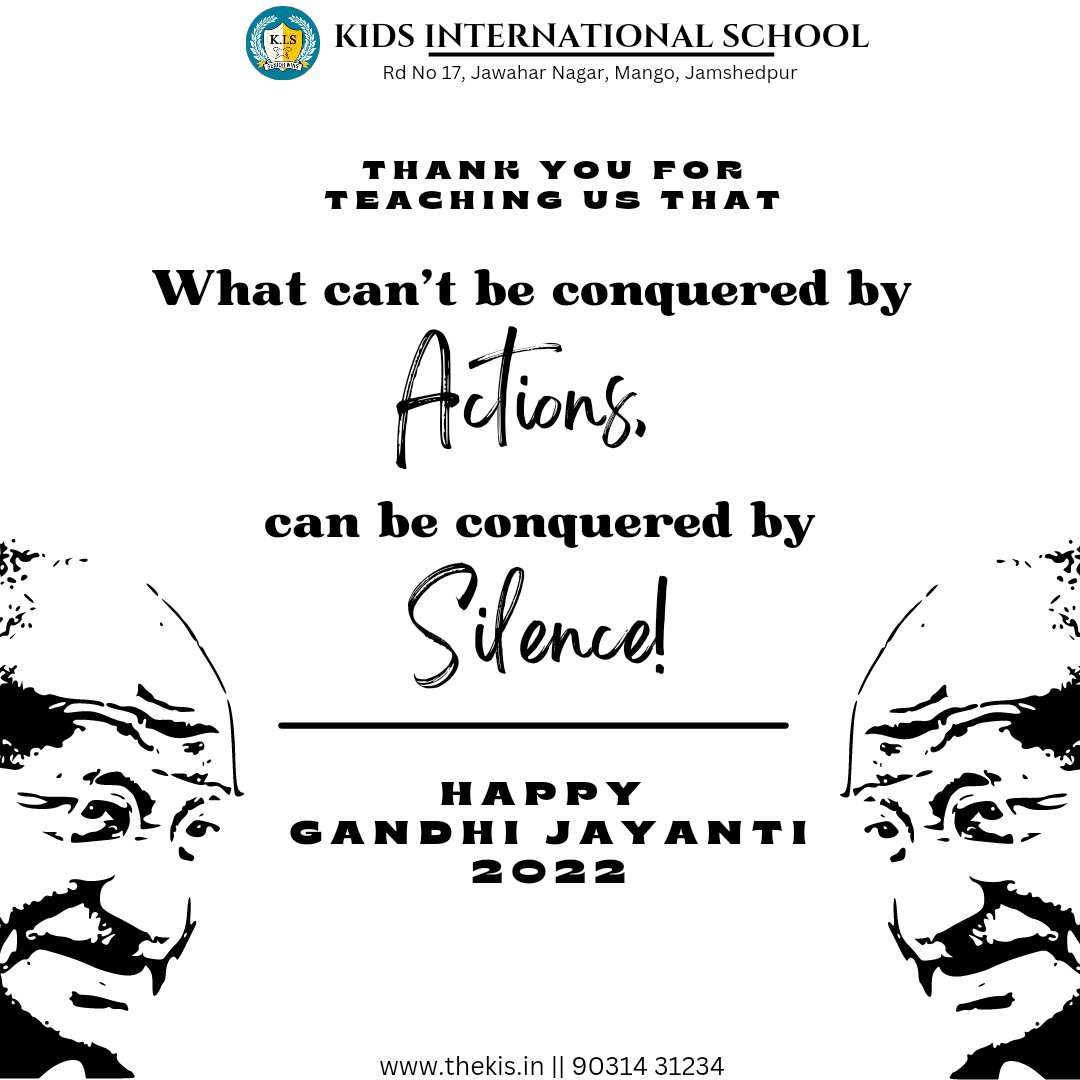 KidsInternatio5's tweet photo. “Be the change that you want to see in the world.”
#gandhijayanthi2022 #trueleader #FreedomFighterofIndia #peace #nonviolence  #www.thekis.in #9031431234 #KidsInternationalSchool #KIS   #internationalcurriculum #Jamshedpur https://t.co/7Mobl5SMSz