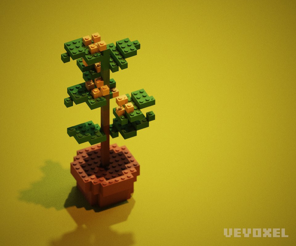 UeVoxel's tweet photo. 歩いてると金木犀の香りがする！秋だなあ😄
#magicavoxel #lego https://t.co/ZdHGibuqig