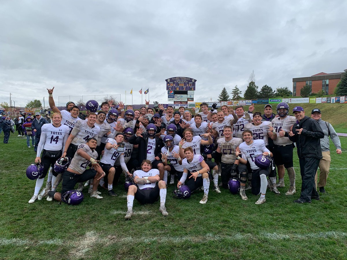 AT_Clarissa's tweet photo. I love this team. Both sides of the ball had to GRIND today. I am so FREAKING PROUD!💜  @YotesFootball https://t.co/8qu2PRTll6