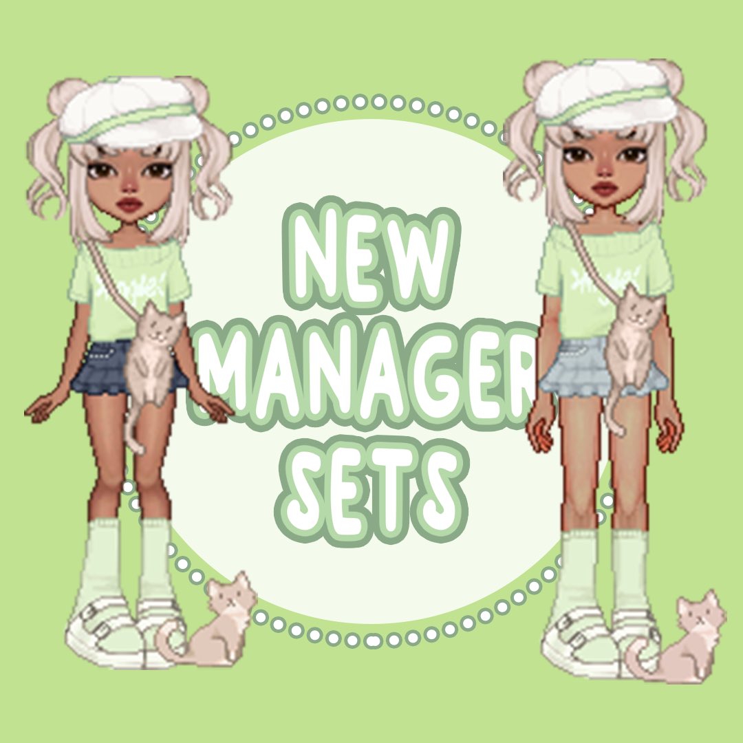 EVirtualPopstar's tweet photo. We have new manager sets! You get the full sets by purchasing 6 months of manager, or a couple items when purchasing 1 or 3 months 💚🌱
#virtualpopstar #dressup #dressupgame #vpen https://t.co/h8CxuwCudj