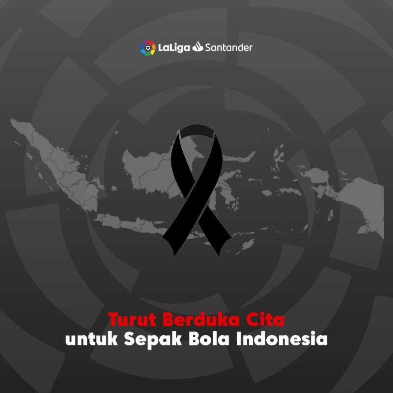 LaLigaID's tweet photo. Satu menit mengheningkan cipta akan dilakukan di seluruh pertandingan #LaLiga sebagai bentuk belasungkawa atas tragedi yang terjadi di Indonesia kemarin.