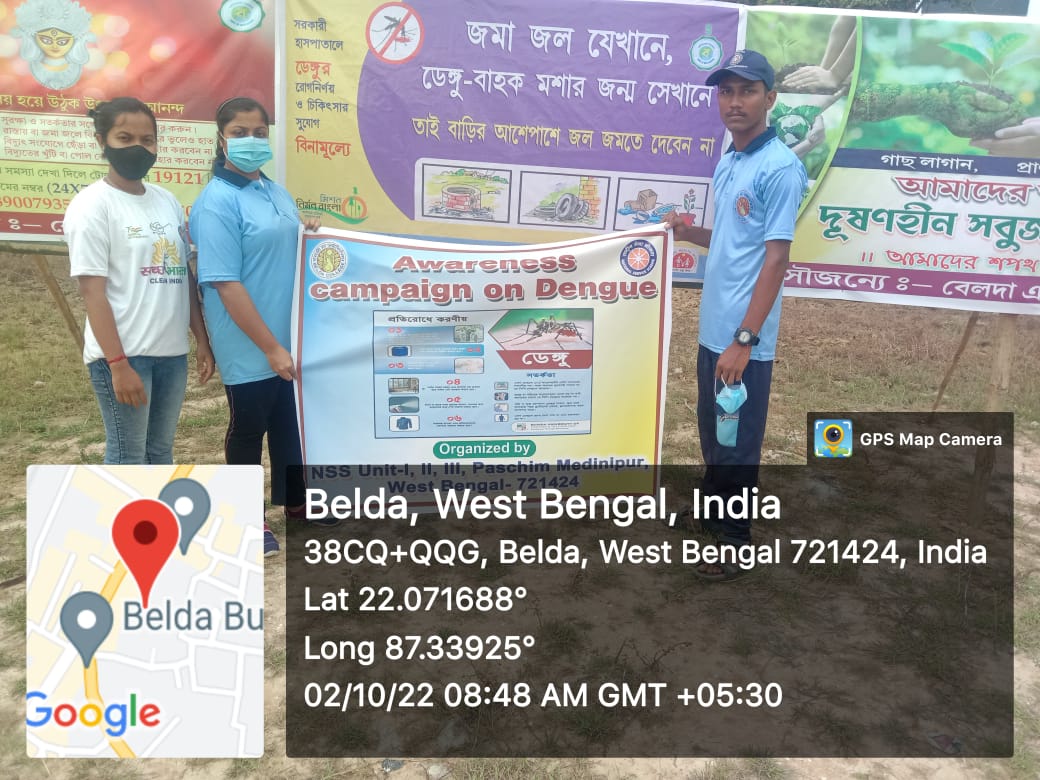 NSSUnit2_Belda's tweet photo. Our NSS volunteers are participating in Awareness campaign on Dengue in a Durga Puja Pandal at Belda on 2nd Oct, 2022. @rdnss_kolkata @_NSSIndia @BreakDengue @_NSSAwards @YASMinistry @HarGharTiranga_ @durgapujatour https://t.co/3mPswZyUrA