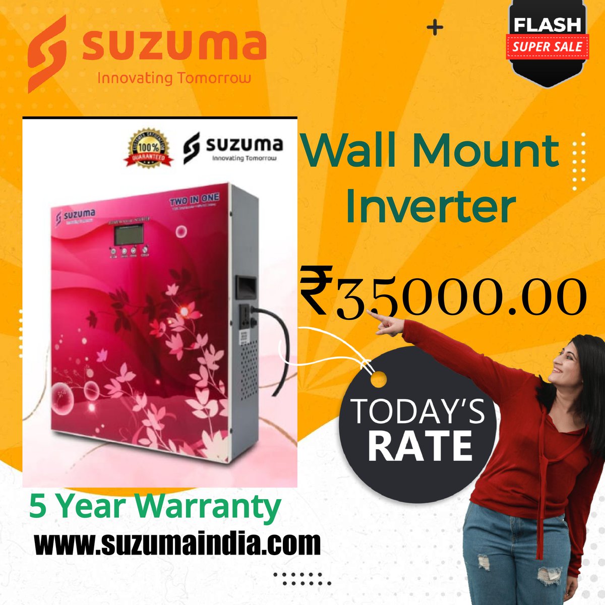 SuzumaIndia's tweet photo. #solarinverter #solarpower #wallmounted #inbuiltbattery #hybridinverter @SolarSzuma #SinghSpeaks @spsahuja https://t.co/JYi7a5K4SL