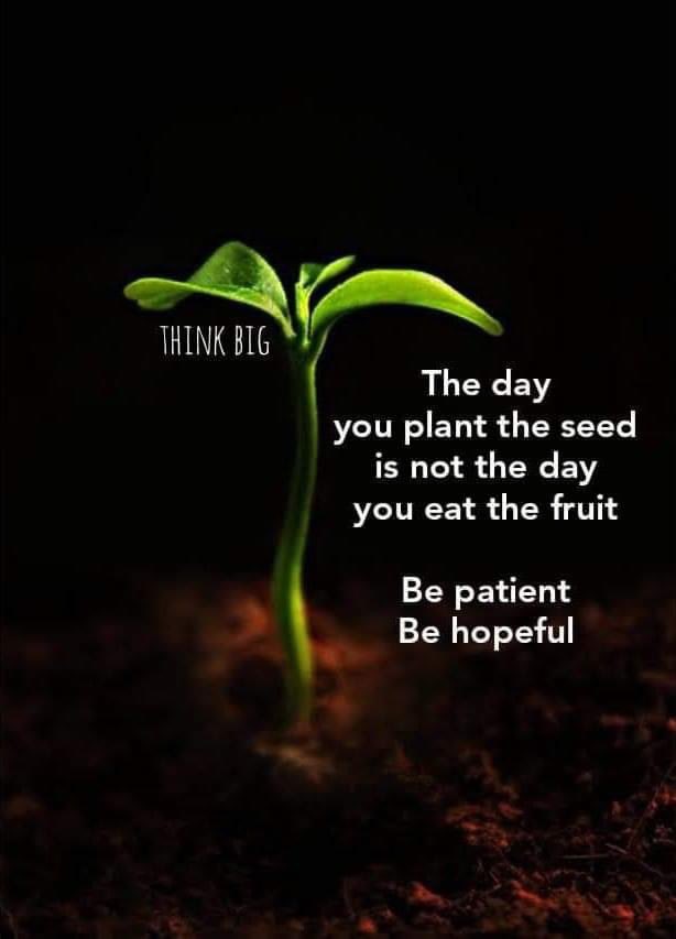 THINK BIG AND BE PATIENCE.