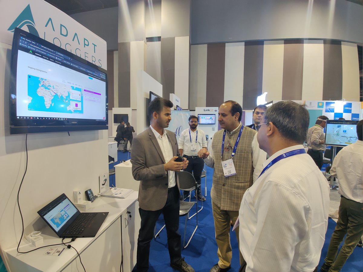 AdaptLoggers's tweet photo. Thank you, Mr. Sanjeev Kumar, (CMD of TCIL) for visiting us at the #imc2022. 

#imc #AdaptatIMC #tcilimited 

#iot #innovation #monitoring #realtime #coldchainlogistics #supplychainmanagement #realtimedata #realtimemonitoring #realtimevisibility #conference #conference2022 https://t.co/Bvk4MH5hLf