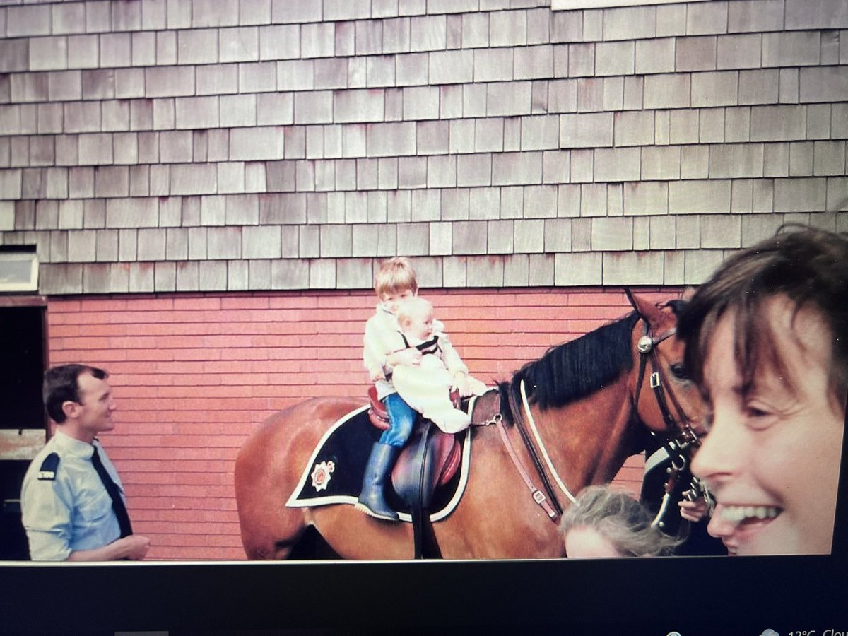 Hey <a href="/GMPHorses/">GMP Tactical Mounted Unit</a>  bit of a throwback of one of your horses from 1985, this would have been at the family day at Hough End police club! Very tiny baby me and my brother on the horse :) you know its old when PC’s still in Blue shirts!!