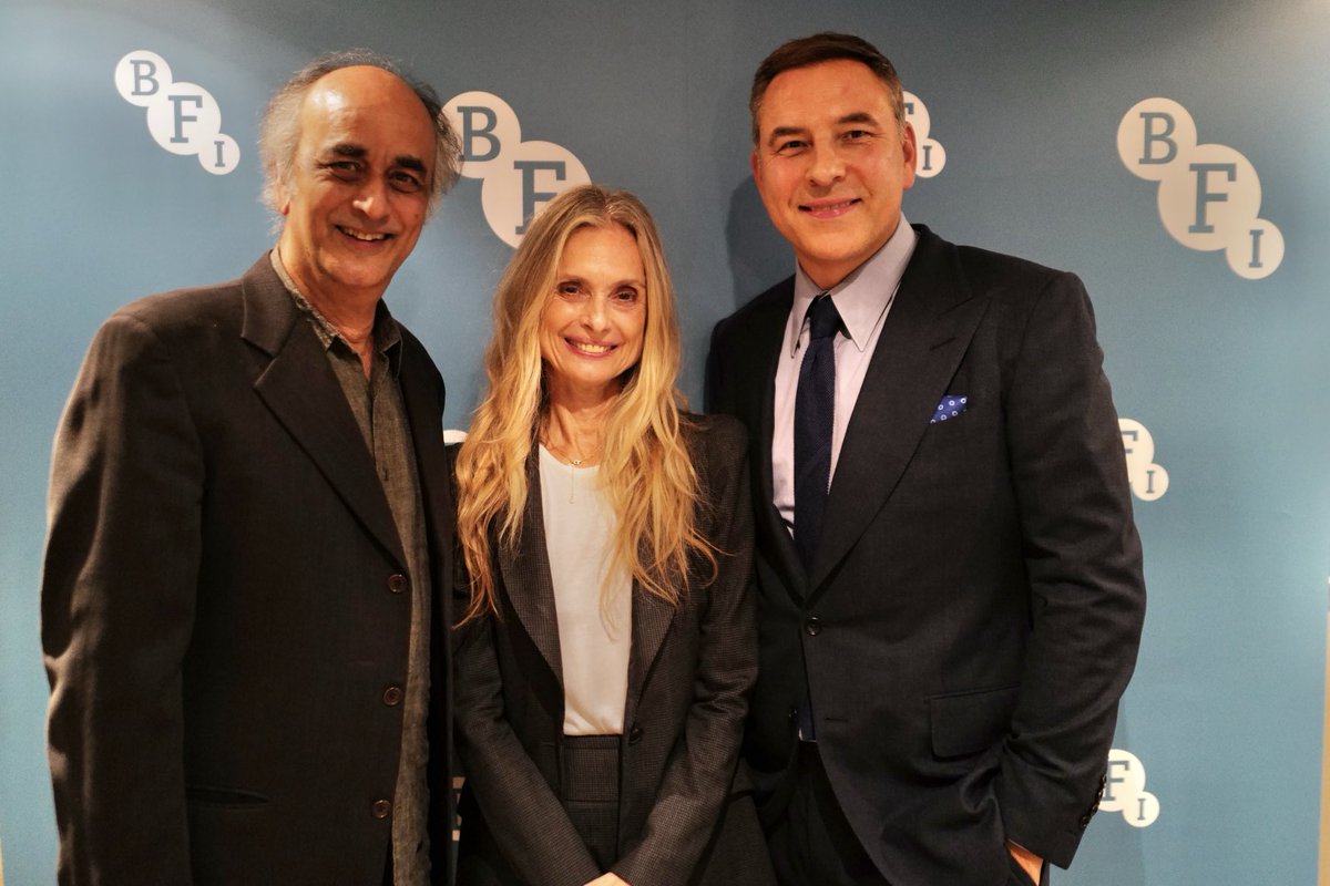 davidwalliams's tweet photo. David with Art Malik &amp; Maryam d’Abo, the stars of the @007 classic The Living Daylights ⁦@BFI⁩ https://t.co/tYfcvbWysx