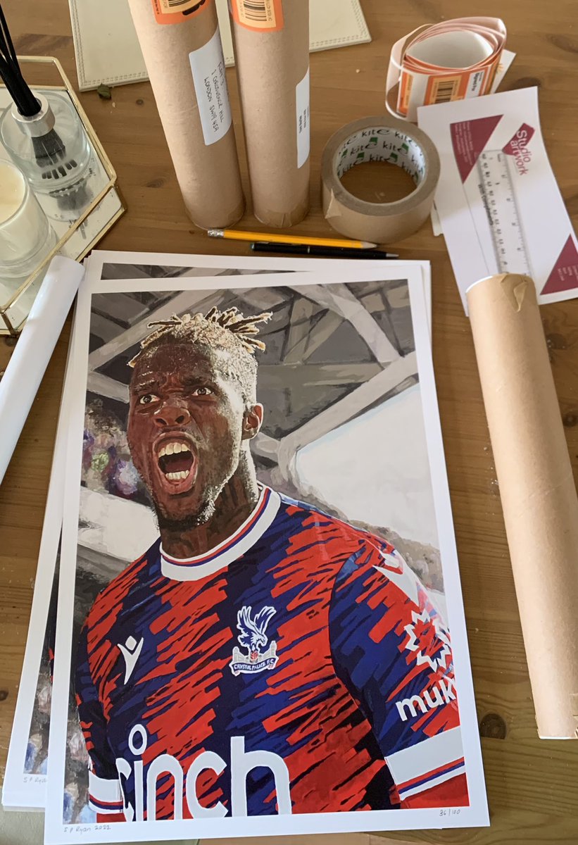I imagine you are feeling 🙁 this morning after yesterday’s result! 🦅❤️💙 With this in mind to cheer up your day I’m giving away one of my A3 limited edition prints of my latest painting of <a href="/wilfriedzaha/">Wilfried Zaha</a> ! Just follow me &amp; Re-Tweet to enter. I will pick winner Wednesday am 👍