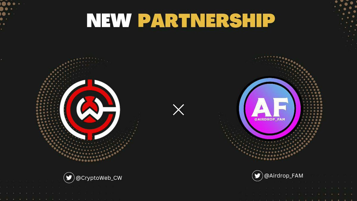 📢 We are delighted to announce our Strategic Partnership with @CryptoWeb_Cw

CryptoWeb_Cw Is Newly Emerging Crypto Marketing Agency &amp; Airdrop Promoter 🔥

For more info, visit:-
t.me/CryptoWeb_Cw

🔥#AIRDROP_FAM @AIRDROP_FAM