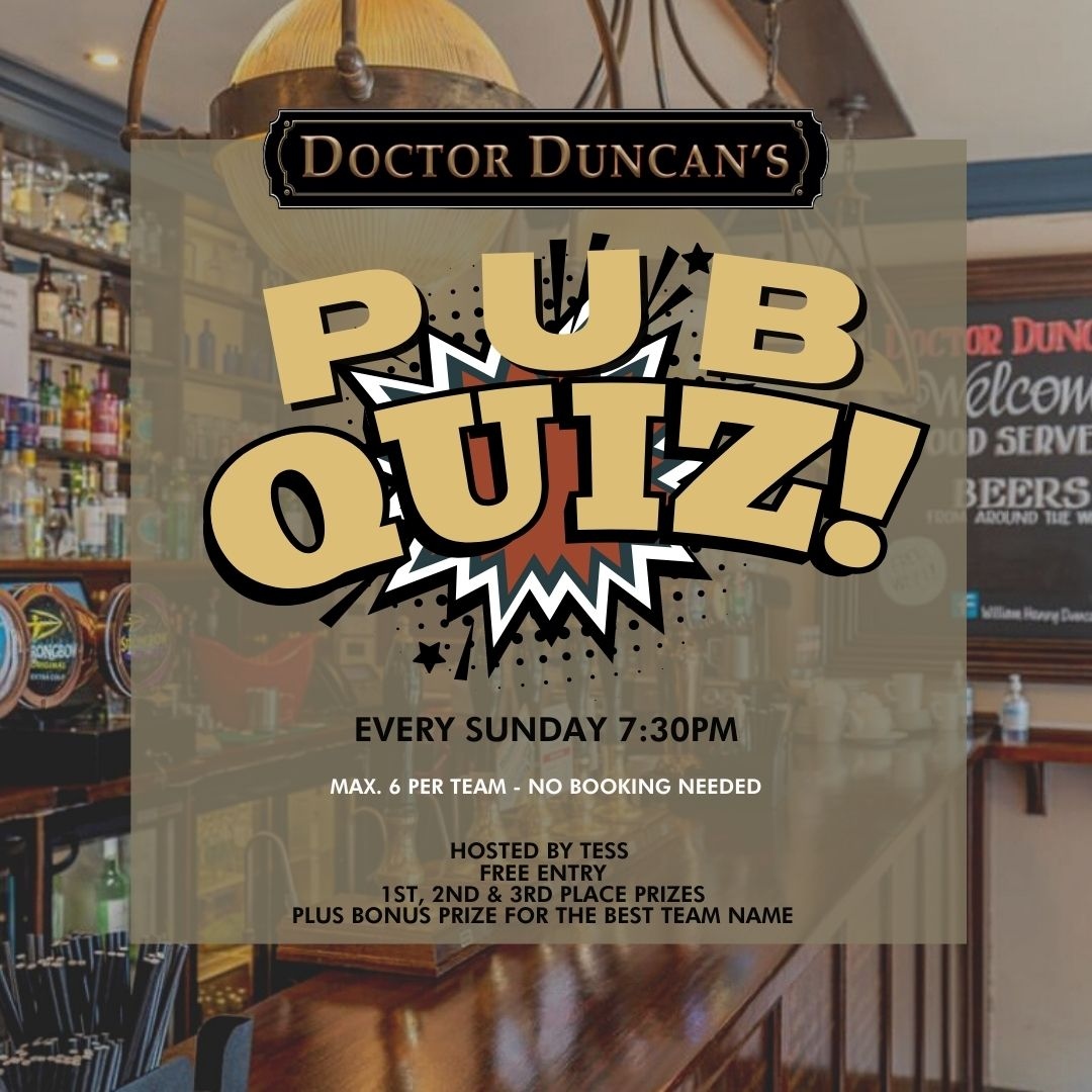 Doctor_Duncans's tweet photo. 🎇 ATTENTION EVERYONE🎇
Starting a week today, Dr Duncan's Quiz!!! Hosted by our lovely Tess!!
Come down and win some prize's and have a laugh!! Don't forget we do student discount on selected drinks...
#sundayfunday#hostedbytess#pubquiz#studentdiscount#lipa #liverpoolstudents https://t.co/hU6viTU09c