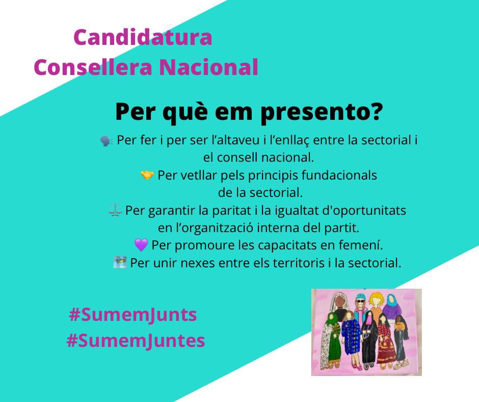 EPanisello94's tweet photo. 👉🏼 Soc Eva Panisello Matamoros, i em presento a consellera nacional per la sectorial de @FEMjuntesLGTBIQ. 

🗓️ Els dies 6 i 7 a l’espai 👉🏼 https://t.co/5cuQSrzc8U 🗳️Et demano que em facis confiança.

💜 Viure individualment, lluitar col•lectivament.

#SumemJunts
#SumemJuntes https://t.co/tWRbJUMsi0