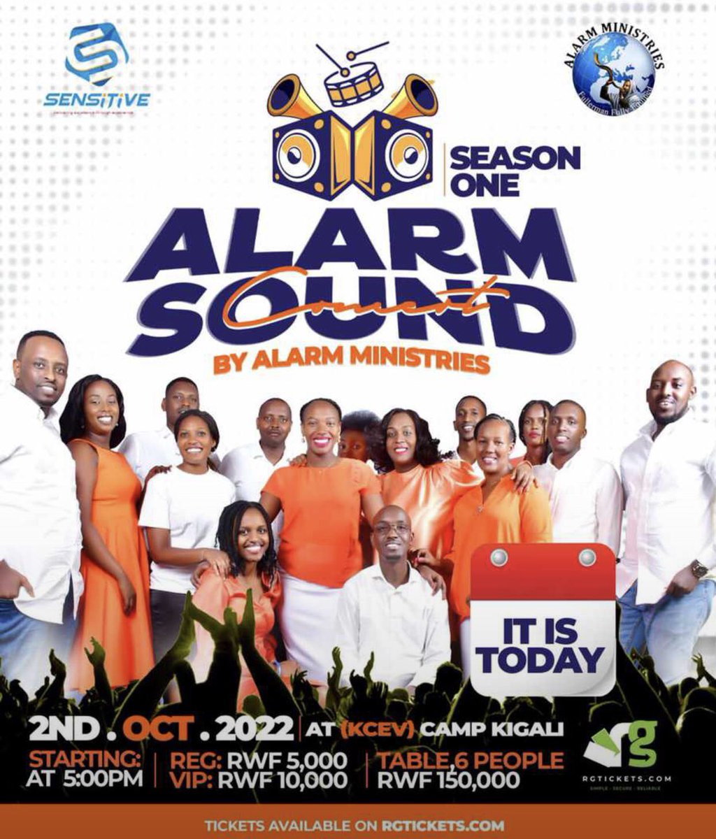 Sensitiveltd's tweet photo. The day we've all been waiting for is today 🚀🚀 

Don’t Miss Alarm Sound Concert by Alarm Ministries at Camp Kigali from 5 pm , online tickets on https://t.co/fPUlJPjqd9 and MoMo Pay : *182*8*1*111552# 

Live streaming on https://t.co/3IyfkH4Zaw https://t.co/5VtXCQpVcq