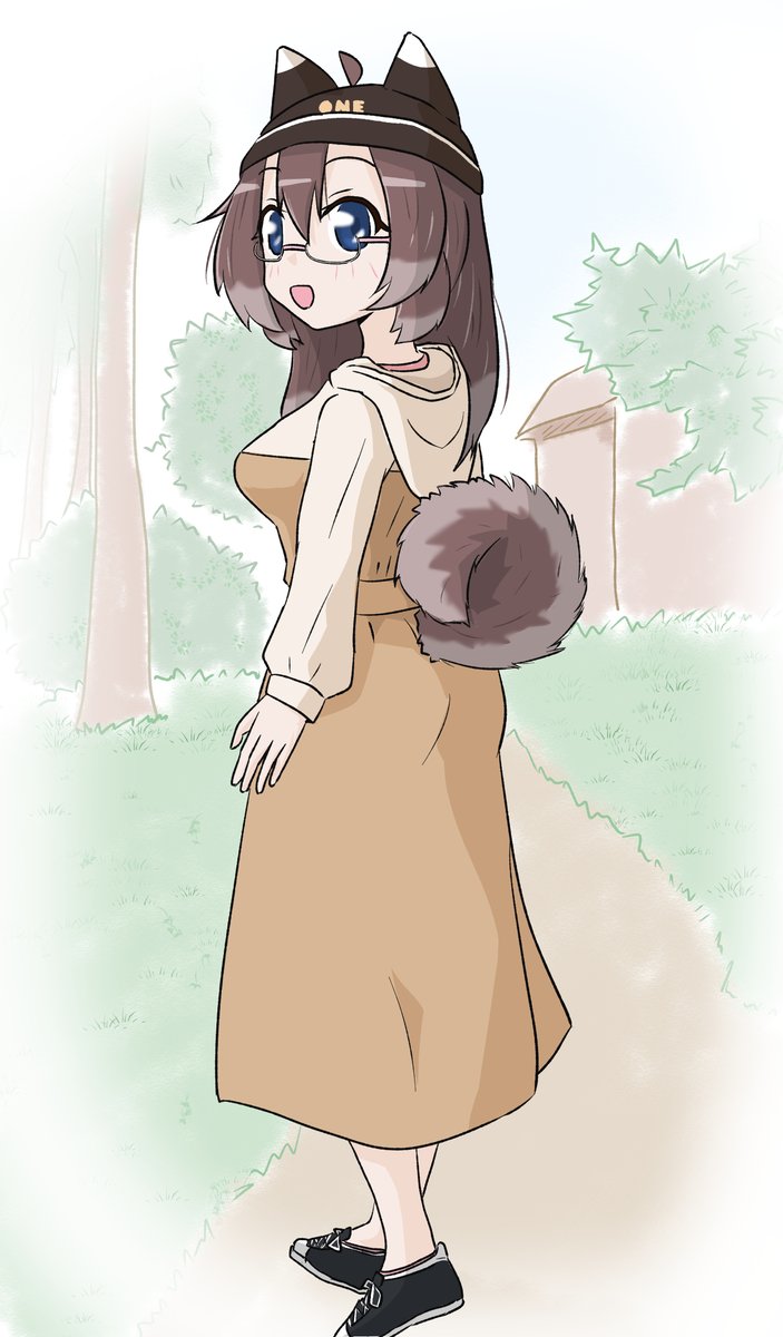 「<そろそろ秋物の出番ですかね<えー!まだ暑いよー!!#創作 #オリキ」|ゆーきしぐまのイラスト