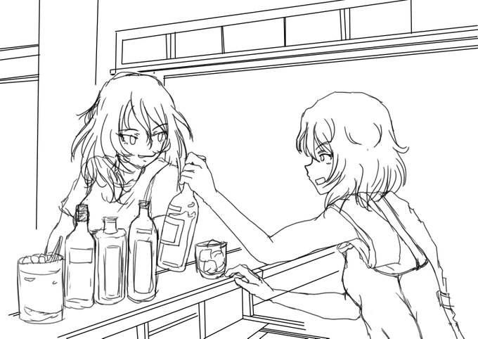 うーんベル薔薇の酒場シーンじゃないよ?描ききれないや。 