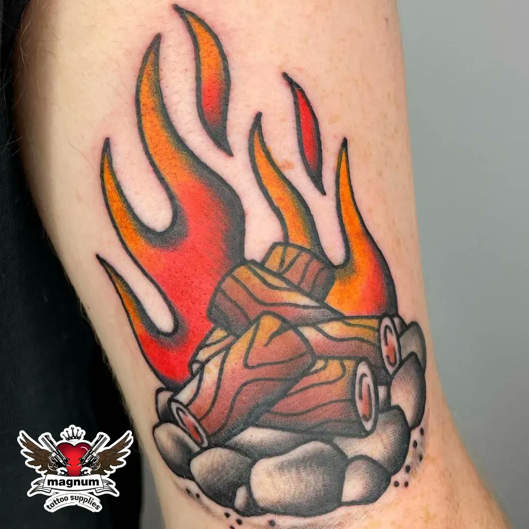 Fire tattoo stock vector. Illustration of black, heat - 66911018