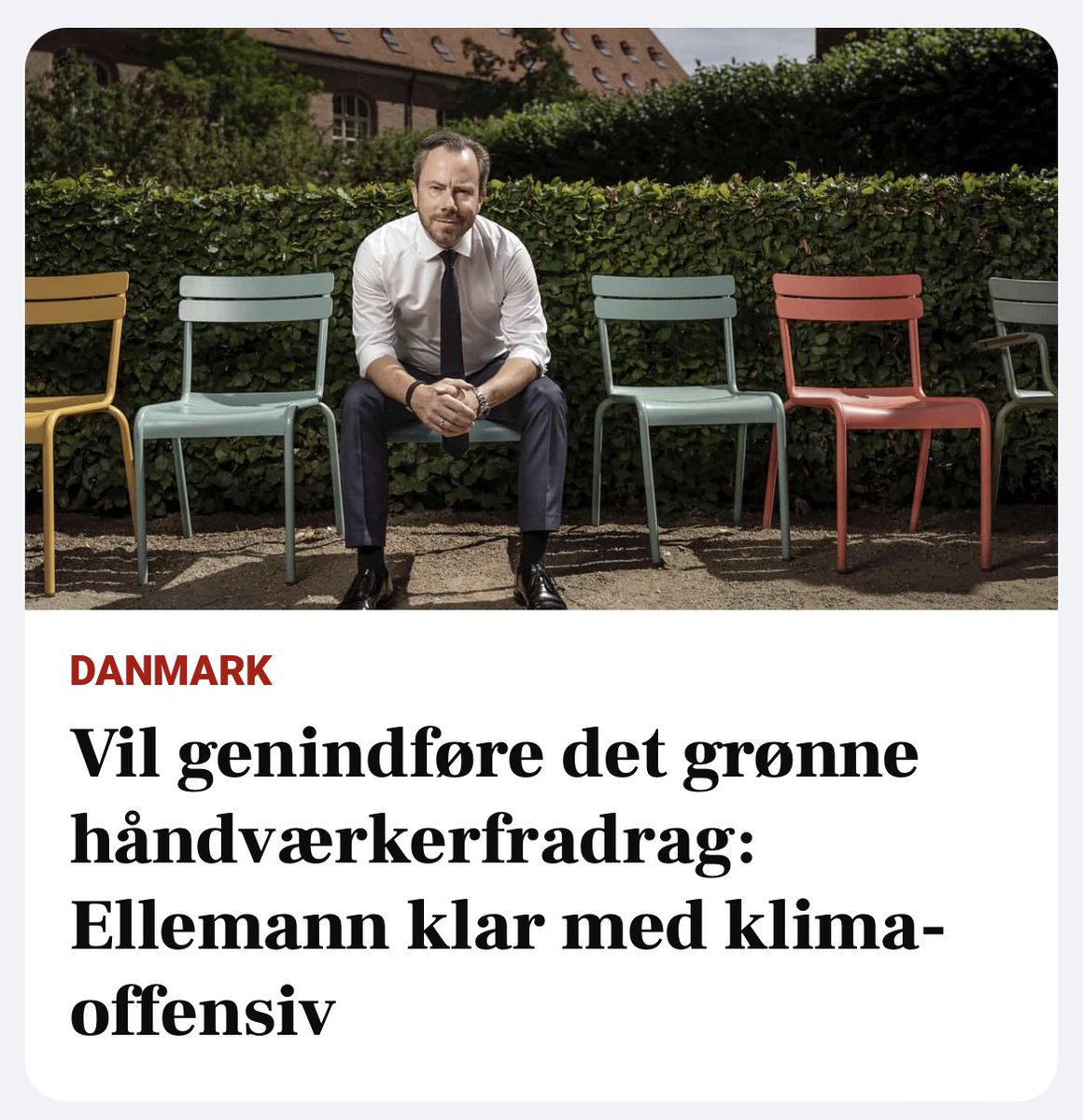 Glimrende forslag, der både vil hjælpe den grønne omstilling og de mange små håndværksvirksomheder, som nu oplever at kunderne holder sig væk.