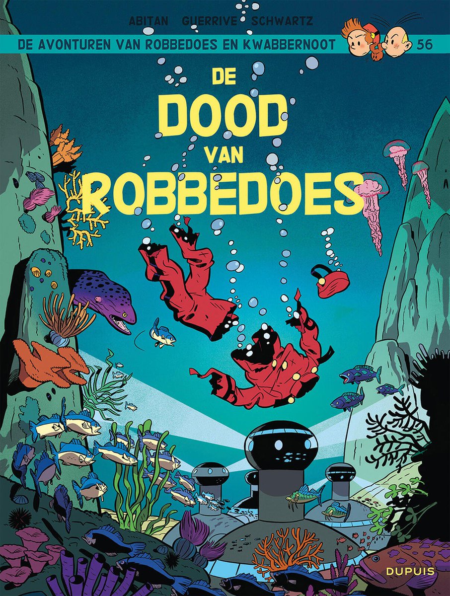 stripland_BENL's tweet photo. De eerste #Robbedoes en #Kwabbernoot (hoofdreeks) met tekenwerk van #OlivierSchwartz (#Bayard, #AtomAgency, Piccolo in Veldgroen) op scenario van #Guerrive en #Abitan verschijnt woensdag. Het verhaal van De Bobbelmannen krijgt een staartje in De Dood van Robbedoes. #Dupuis https://t.co/ZhbCjUgZI8