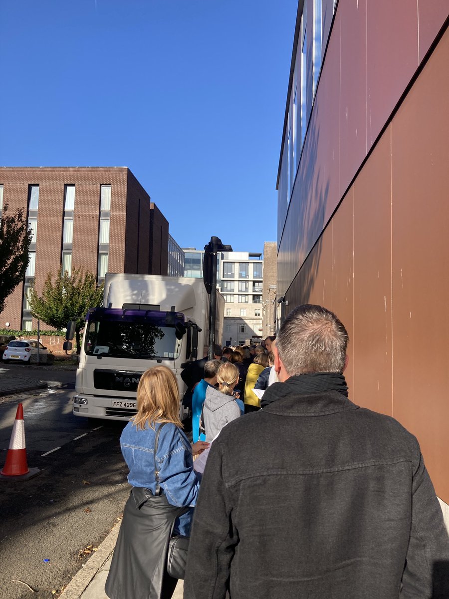 sandrachataway's tweet photo. Queuing for reduced priced tickets at the Royal Liverpool Philharmonic Orchestra for my mum. Lots of people here wanting to go to a classical concert #accesability #RLPO #Artsforall #affordability #CultureLiverpool https://t.co/COakGgDxgz