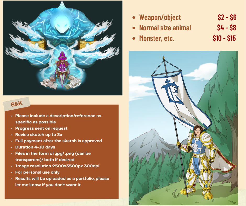 KAI_butsu14's tweet photo. #commissionsopen
#commiccion
#Openforcommission
Hello, good morning, afternoon, evening or night! 'w')/
I'm Kai and I'm open for commission right now, especially for SKETCH ARMOR. For any details that still confusing you, feel free to ask. https://t.co/u4TL5rZ8qG