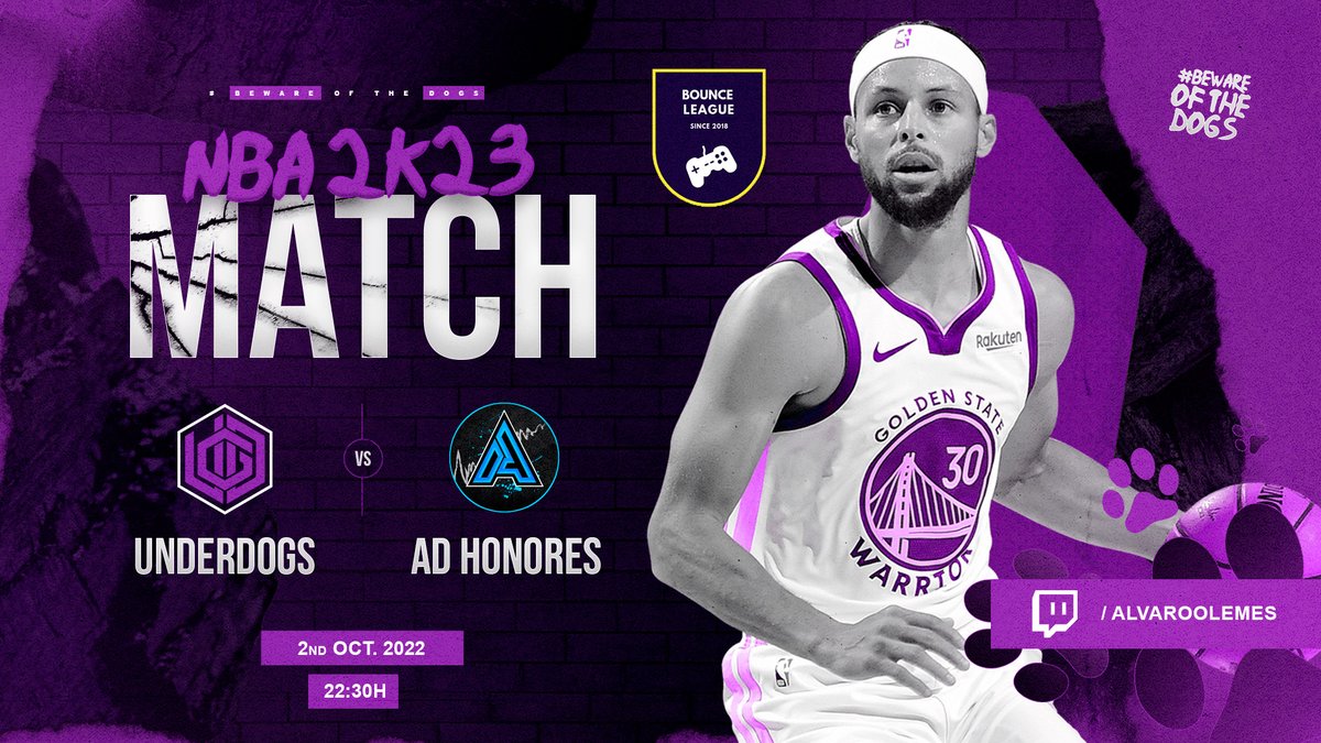📢MATCHDAY📢 #2K23 

🏀¡Nuestros chicos de NBA 2K23 no paran hoy!🥵

🏆<a href="/BounceLeague/">Bounce league</a>
🆚@AdHonores_ 🇫🇷
🕒22:30h

📺twitch.tv/alvaroolemes

#BewareOfTheDogs