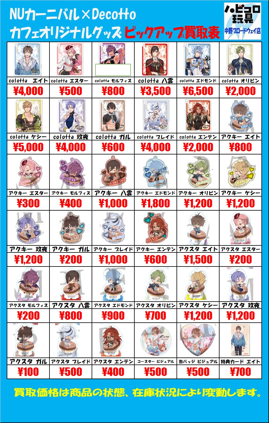NU:カーニバル 玖夜 Theキャラショップ A賞 特大アクリルフィギュア