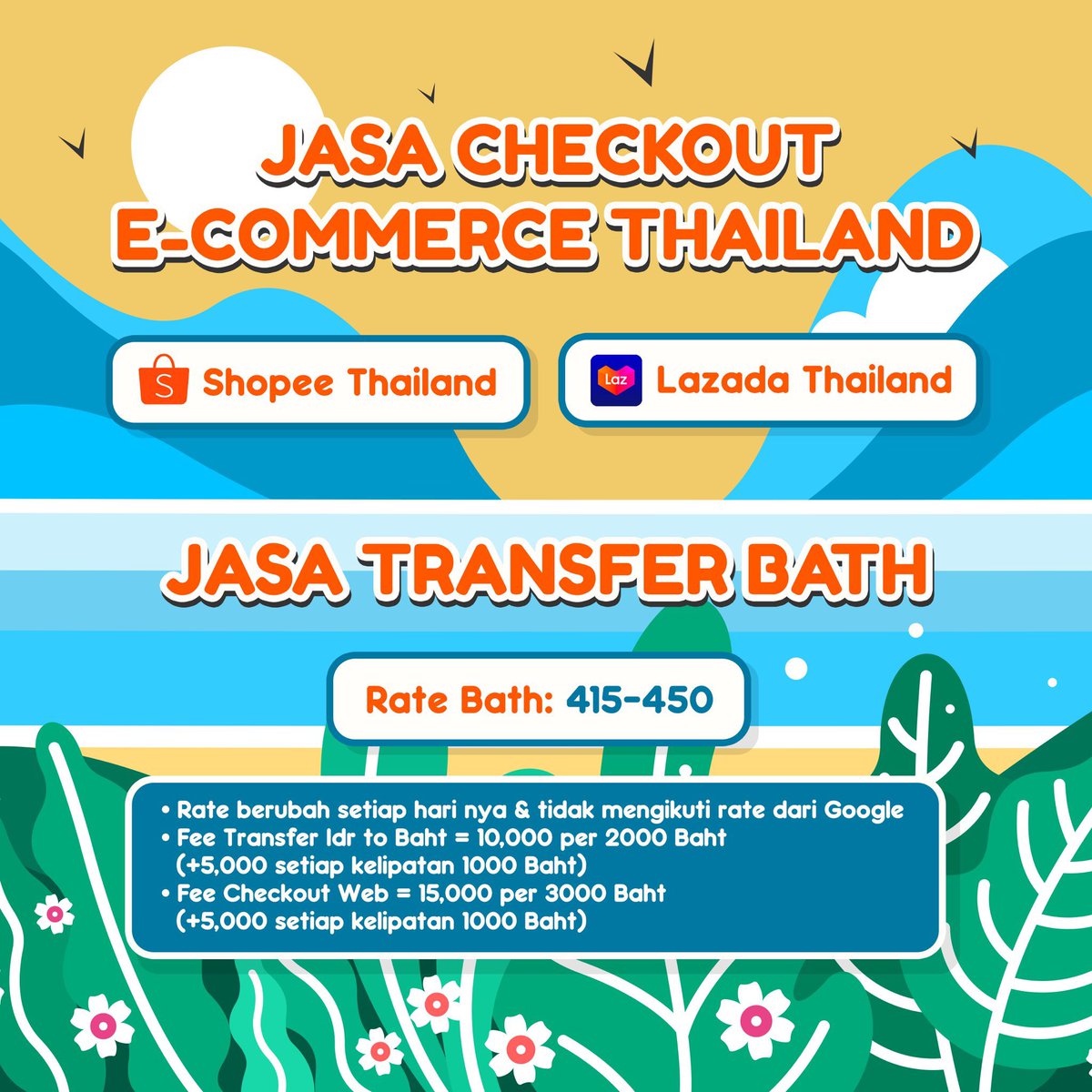 📦 JASA WAREHOUSE THAILAND | JASA WH THAI | JASTIP THAILAND📦

✈️ Sharing Air Cargo &amp; Tax 195/gram
Est 10-13 hari sampai INA

✅ Fee Bulanan (membership)
✅ Fee Pertracking
✅ Arrived Pict

📍Jakarta Timur

Ask for others!
wa.me/628818041627