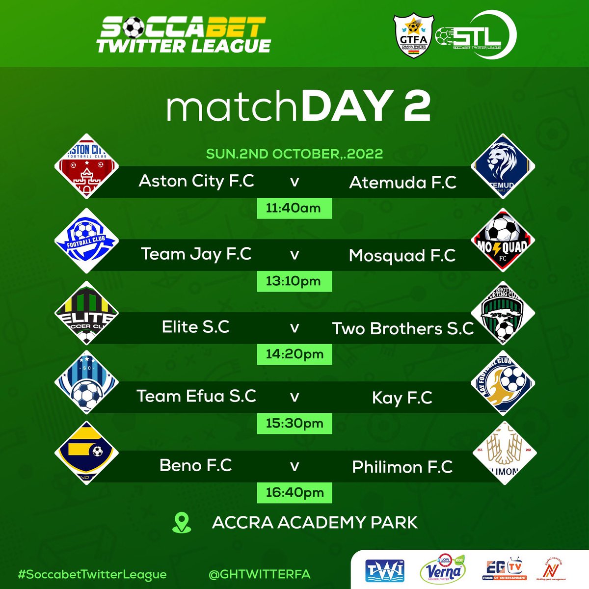 GHTWlTTERFA's tweet photo. Itโs Match Day 2 and we are ready to feast๐ฅณ๐ฅณ๐ฅณ.
#SoccabetTwitterLeague
#TwitterClassico https://t.co/XH0QU0HDfS